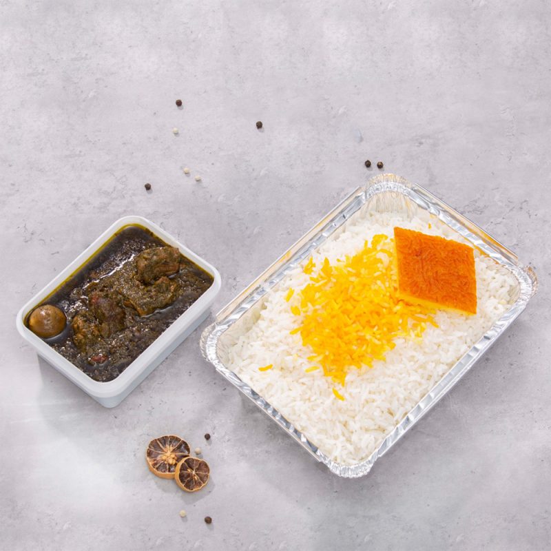 چلو خورشت قورمه سبزی