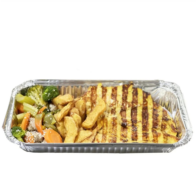 خوراک سینه مرغ کبابی (با دورچین )